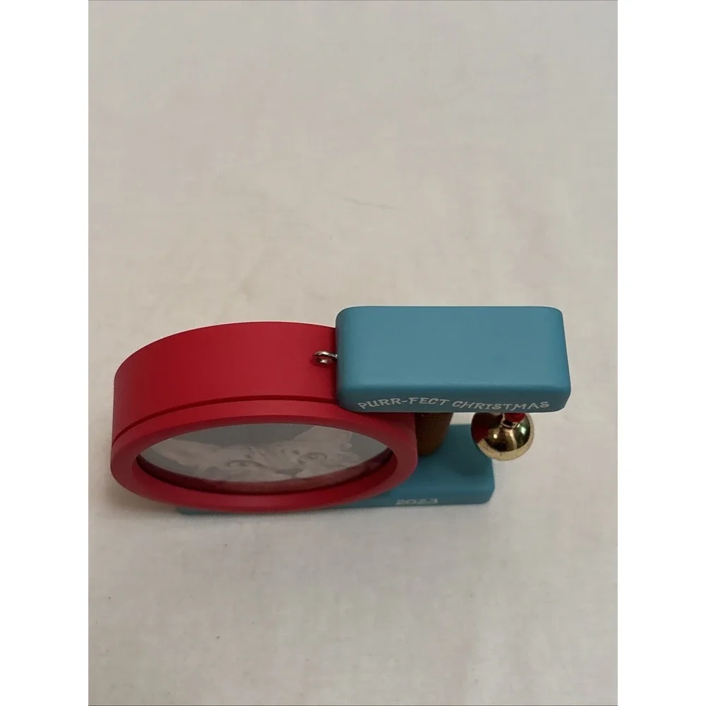 2023 Hallmark Keepsake Purr-fect Photo Holder Christmas Ornament Cat Red Teal